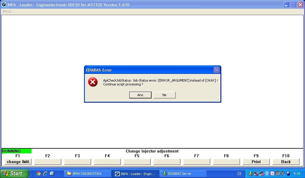 Takto vypadá hláška po potvrzení mnou zadaného IMA kódu