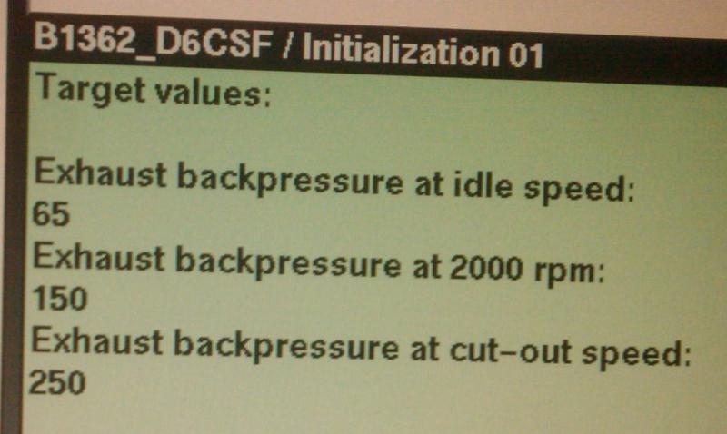 Hodnoty pro back pressure z DIS